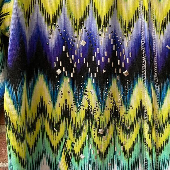 Onque Casuals Full Zip Chevron Sweater XL - Picture 4 of 8